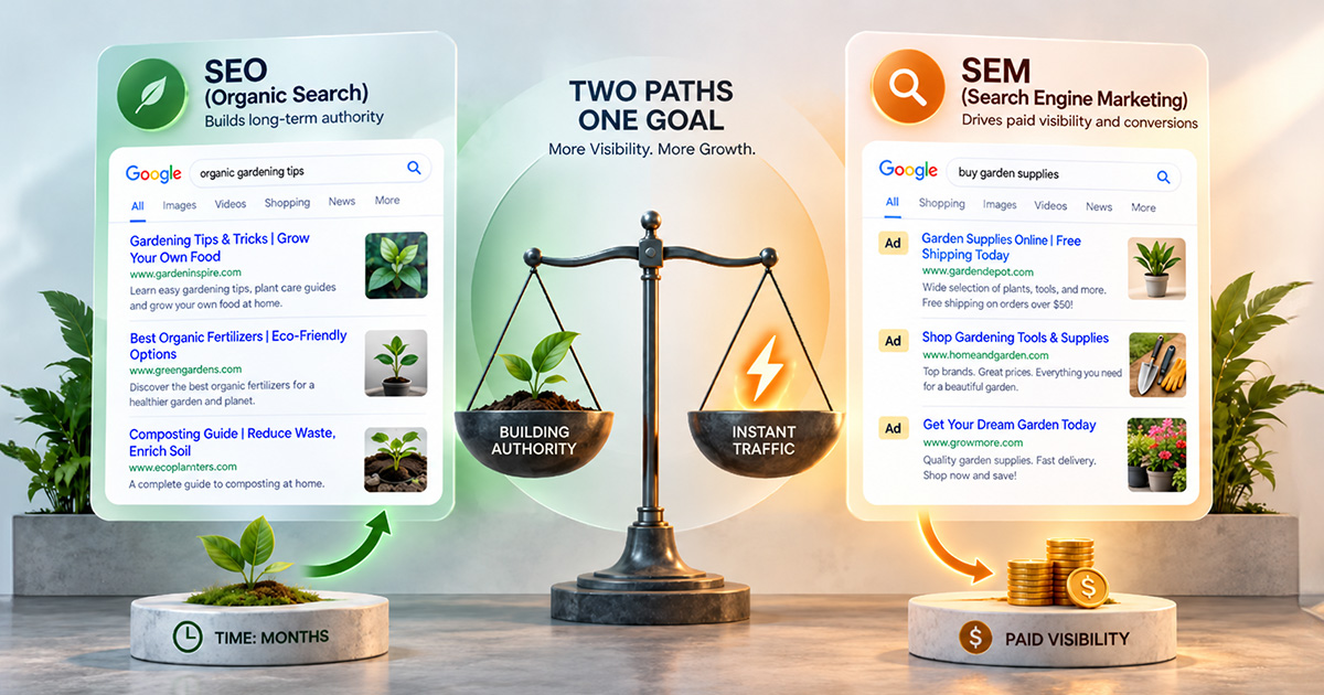 SEO vs SEM comparison